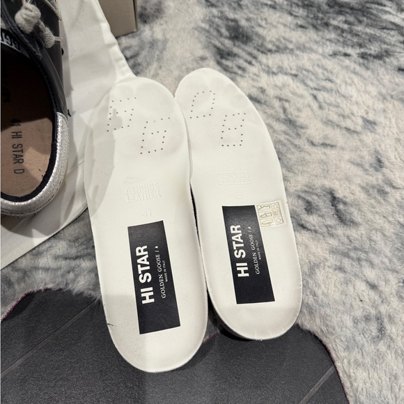 Golden Goose Black and Silver Hi Star Shoes - Picture 6 of 9